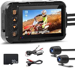 CAMECHO Motorcycle Dash Cam Waterproof Motorcycle Camera Front And