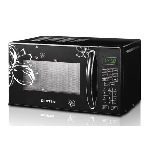 Микроволновая печь (СВЧ) Соло Centek CT-1579 (черный, ЦВЕТЫ) купить в ...