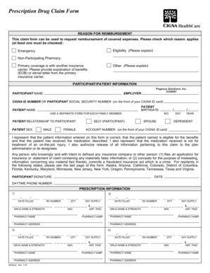 Fillable Online Prescription Drug Claim Form PegsHR Fax Email