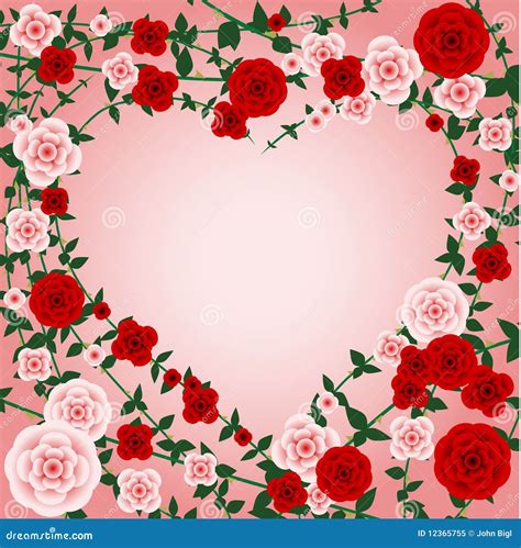 Rose Heart Frame Stock Vector Illustration Of Frame 12365755