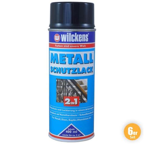 Wilckens Metall Schutzlack Spray 2in1 Schwarz 6er Set Norma24