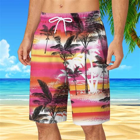 Jngsa Mens Swim Trunks Board Shorts Long Quick Dry Swim Shorts Hawaiian