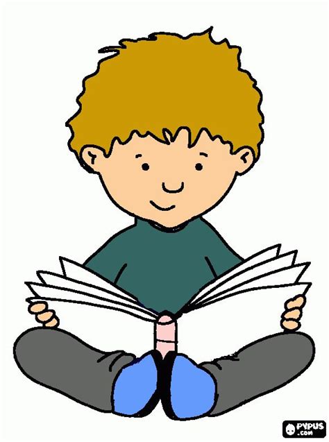 Enfant Qui Lit Colorier Imprimer Enfant Qui Lit Dessin Enfant