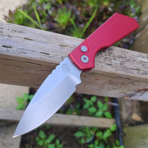 Protech Pt201 Red Strider Pt Magnacut Stonewash Auto We Be Knives