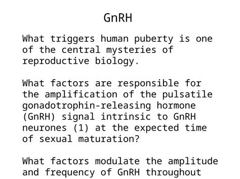 PPT What Triggers Human Puberty Is One Of The Central Mysteries Of