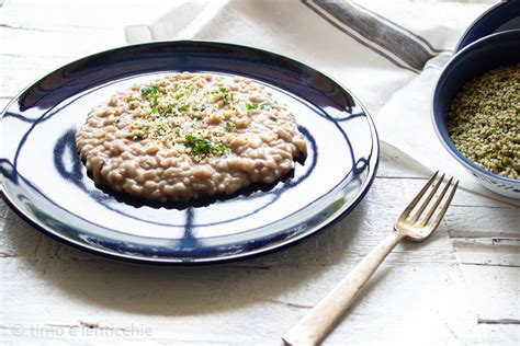 Risotto Al Radicchio Tardivo E Caprino Timo E Lenticchie