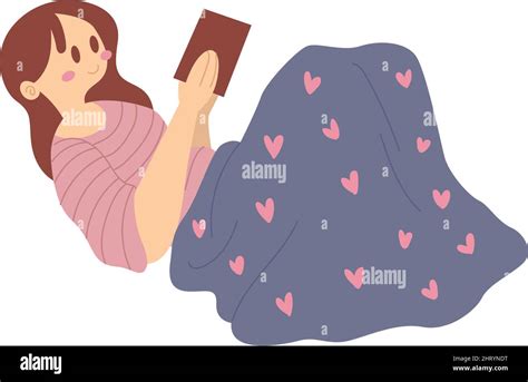 Relaxed Warm Woman Reading A Book Hygge Lifestyle Vector Stock Vector