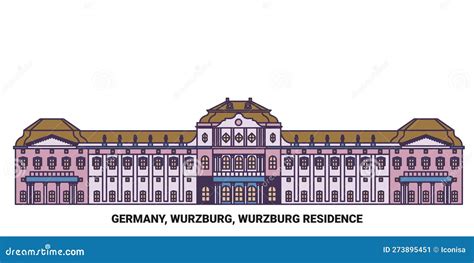 Germany Wurzburg Wurzburg Residence Travel Landmark Vector