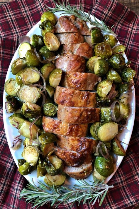 Sheet Pan Pork Tenderloin With Maple Rosemary Brussels Sprouts Recipe Girl®