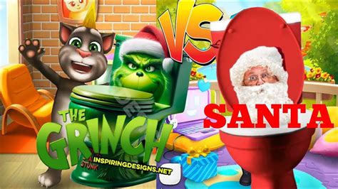 Grinch Santa Skibidi Toilet Talking Tom Vs Talking Angela Battle Youtube