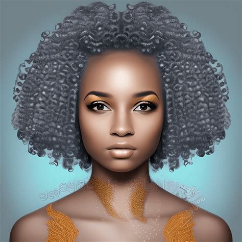 Femme Afro Am Ricaine Aux Cheveux Boucl S Et Aux Yeux Tincelants