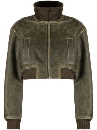 Manokhi Cropped Leather Jacket Farfetch