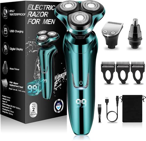 Electric Razor For Men Mens Electric Shavers Rotary Led