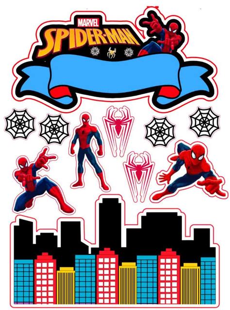 Topo Homem Aranha Para Imprimir - Topo de bolo homem aranha para imprimir