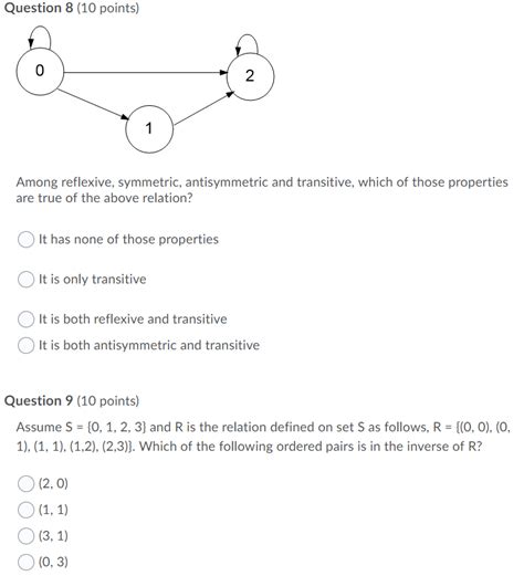 Solved Question 1 10 Points Assume A Is The Set Of