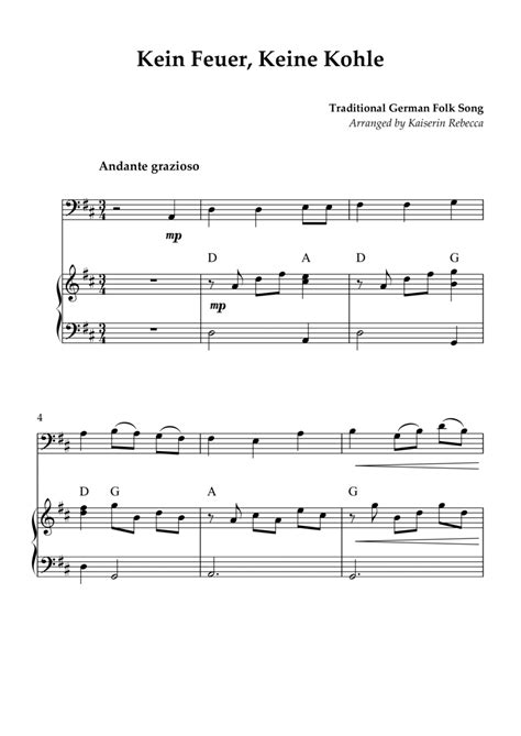 Kein Feuer Keine Kohle Piano Digital Sheet Music Sheet Music Plus