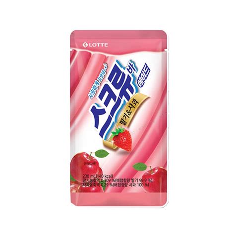 LOTTE SCREW BAR ADE STRAWBERRY APPLE FLAVOR 230ML El rincón de Asia