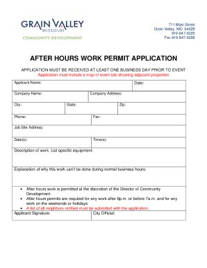 Fillable Online Public Works Forms For The City Of Grain Valley