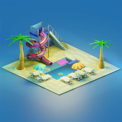 Artstation Water Park Isometric