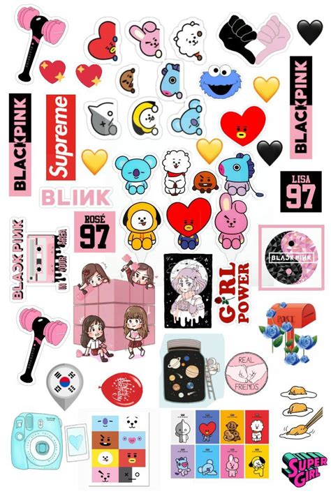 BT21 Blackpink printable stickers Set 3 Планировщики Стикер арт