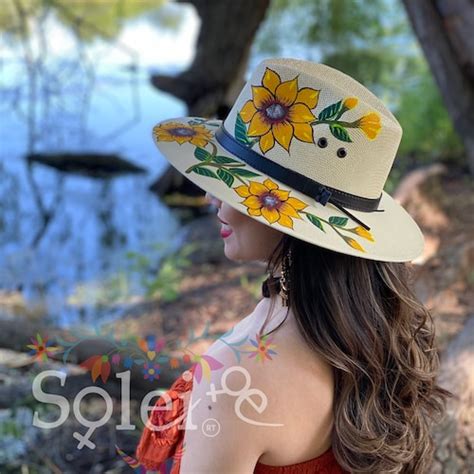 Mexican Artisanal Hat Hand Painted Sombrero Colorful Suede Etsy