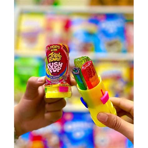 Push Pop Triple Power Candy Three In One Assorted Lollipops Shopee