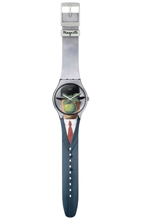 Unisex Watch SWATCH Le Fils De L Homme By Rene Magritte Rubber Strap