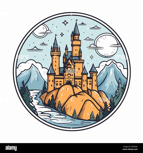 Neuschwanstein Castle Zeichnung Stock Vektorgrafiken Kaufen Alamy