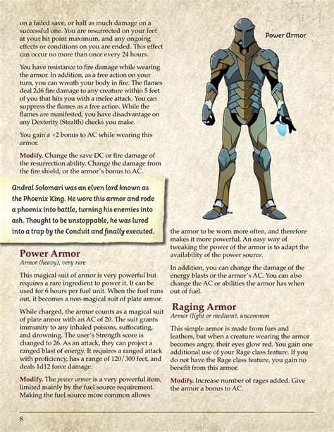 Magic Armor, Power Armor, Dungeons And Dragons 5, Dungeons And Dragons Homebrew, D D Homebrew ...