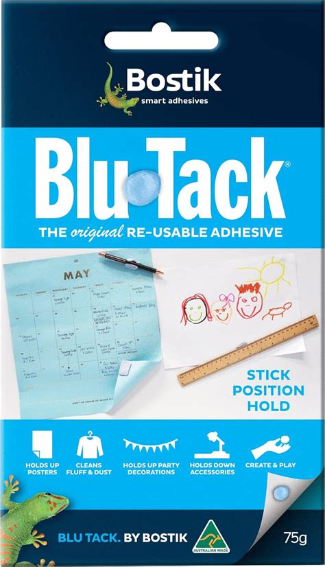 Bostik Blu Tack Multipurpose Reusable Adhesive Clean Safe And Easy To