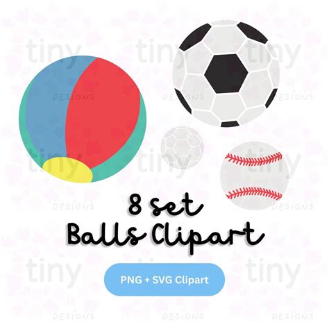 cute sports balls clipart bundle hand drawn png svg kids sports
