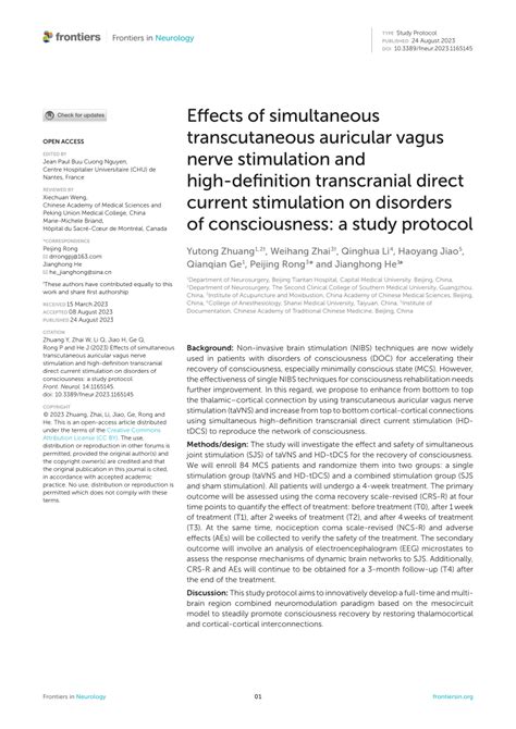 Pdf Effects Of Simultaneous Transcutaneous Auricular Vagus Nerve