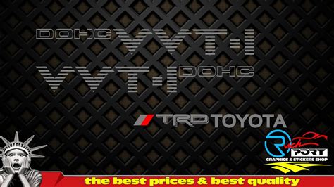 Toyota Vvt I Dohc Trd Vinyl Decals Stickers Set Color Silver Grey Ebay