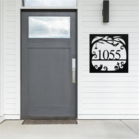 Fall Home Address Sign Metal Porch Sign Fall Door Hanger Fall Metal