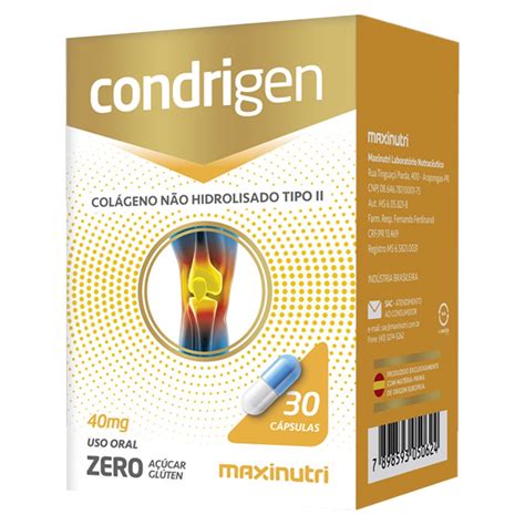 Condrigen Colágeno Tipo 2 Maxinutri 40mg c 30 Cápsulas Submarino