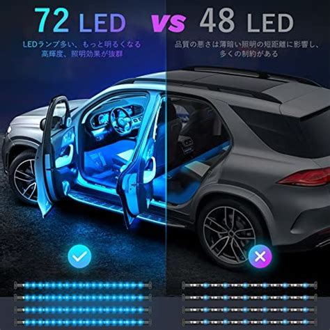 Yahooオークション Novsight 車内 Ledテープライト 72led イルミネ