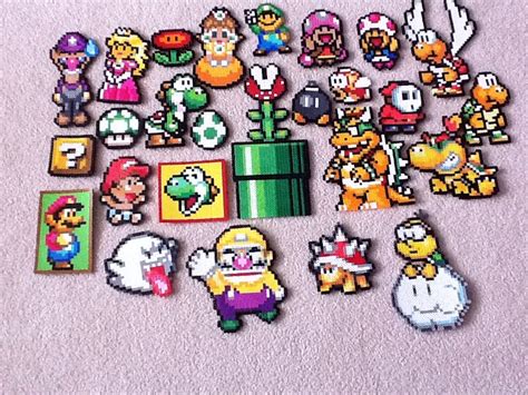 Mario Perler Beads Birthday Cake Super Mario Birthday Cake Decorated