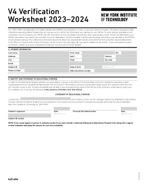 Fillable Online Verification V Worksheet Fax Email Print