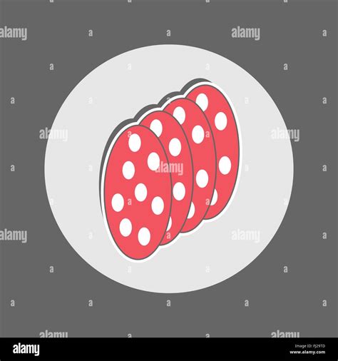 Slices Of Salami Round Icon Digital Vector Flat Illustration Stock