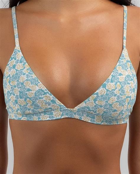 Shop Rhythm Sunburst Floral Bralette Bikini Top In Blue Fast Shipping