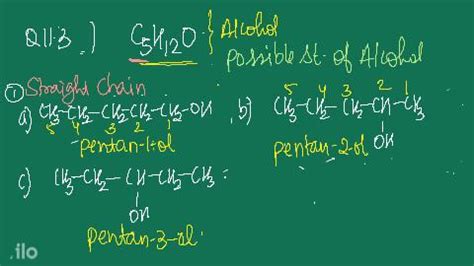 11 3 I Draw The Structures Of All Isomeric Alcohols Of Molecular Formu