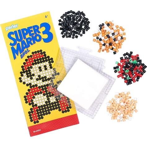 The Super Mario Brothers 3 Fused Bead Activity Kit Makes Seven Projects