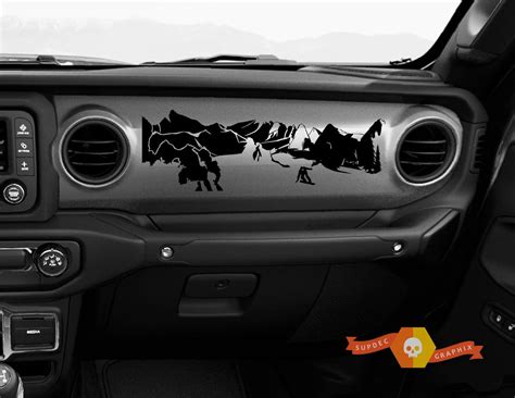 Jeep Jt Rubicon Gladiator Dashboard Jljlujt Snowboarder Mountain Scene