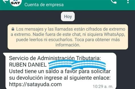 Nueva Estafa Se Hacen Pasar Por El Sat En Whatsapp Quinta Fuerza