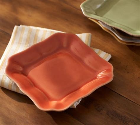 Cambria Tidbit Plate Set Of 4 Pottery Barn 55 Square Persimmon