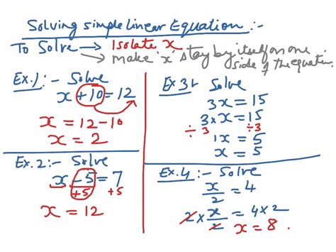 Solving Simple Linear Equationsyear 9 Math Algebra Solving