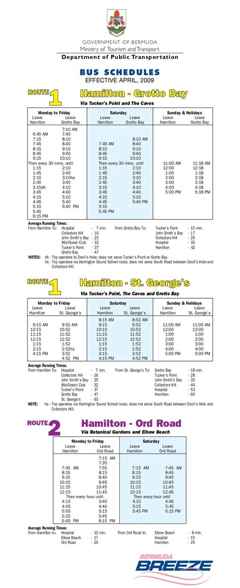 Bermuda Bus Schedule