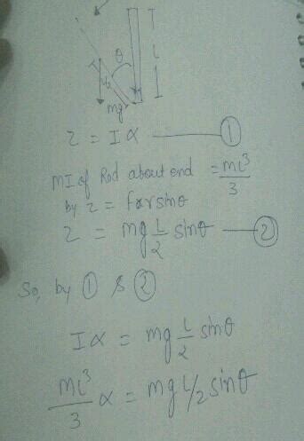 A Sender Uniform Rod Of Mass M And Length Is Pivoted One End So That