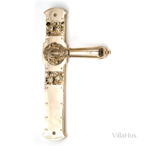 Door Handle Interior Brass Art Nouveau Back Plate C09610 Italian Door Handles Villahus