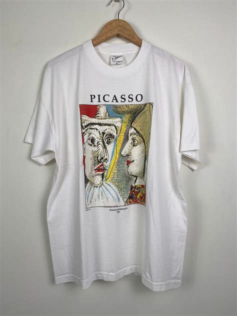 Rare Vintage 90s Pablo Picasso Art T Shirt Pierrot And Etsy